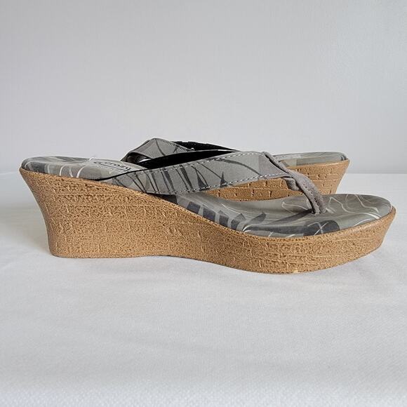 Island Slipper Wedge 3" Heel Sandals Womens Sz 10 Hawaiian Made In Hawaii USA - Picture 5 of 12